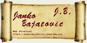 Janko Bajatović vizit kartica
